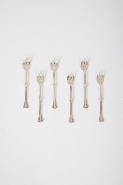 CHRISTOFLE OYSTER FORKS 6 PIECES