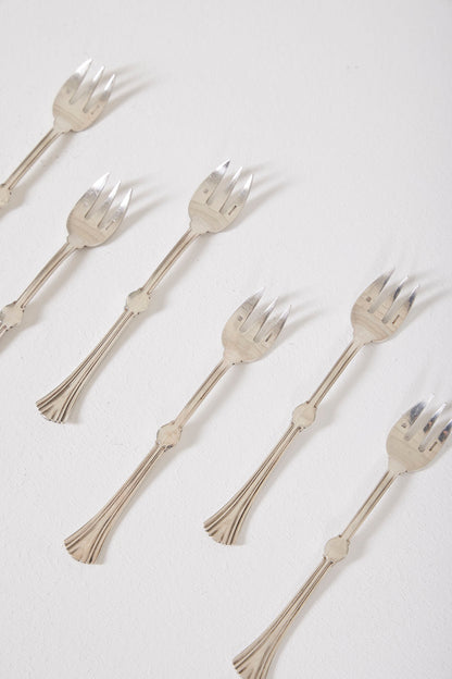 CHRISTOFLE OYSTER FORKS 6 PIECES