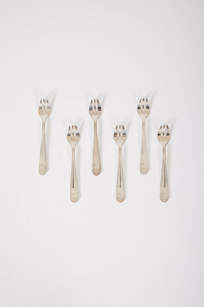 CHRISTOFLE OYSTER FORKS 6 PIECES