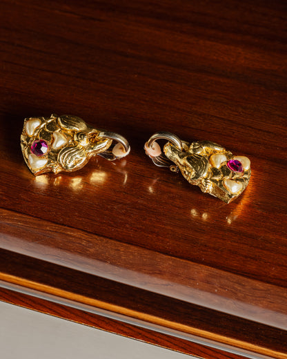 PAIR OF EARRINGS, JACKY DE G, 1980s