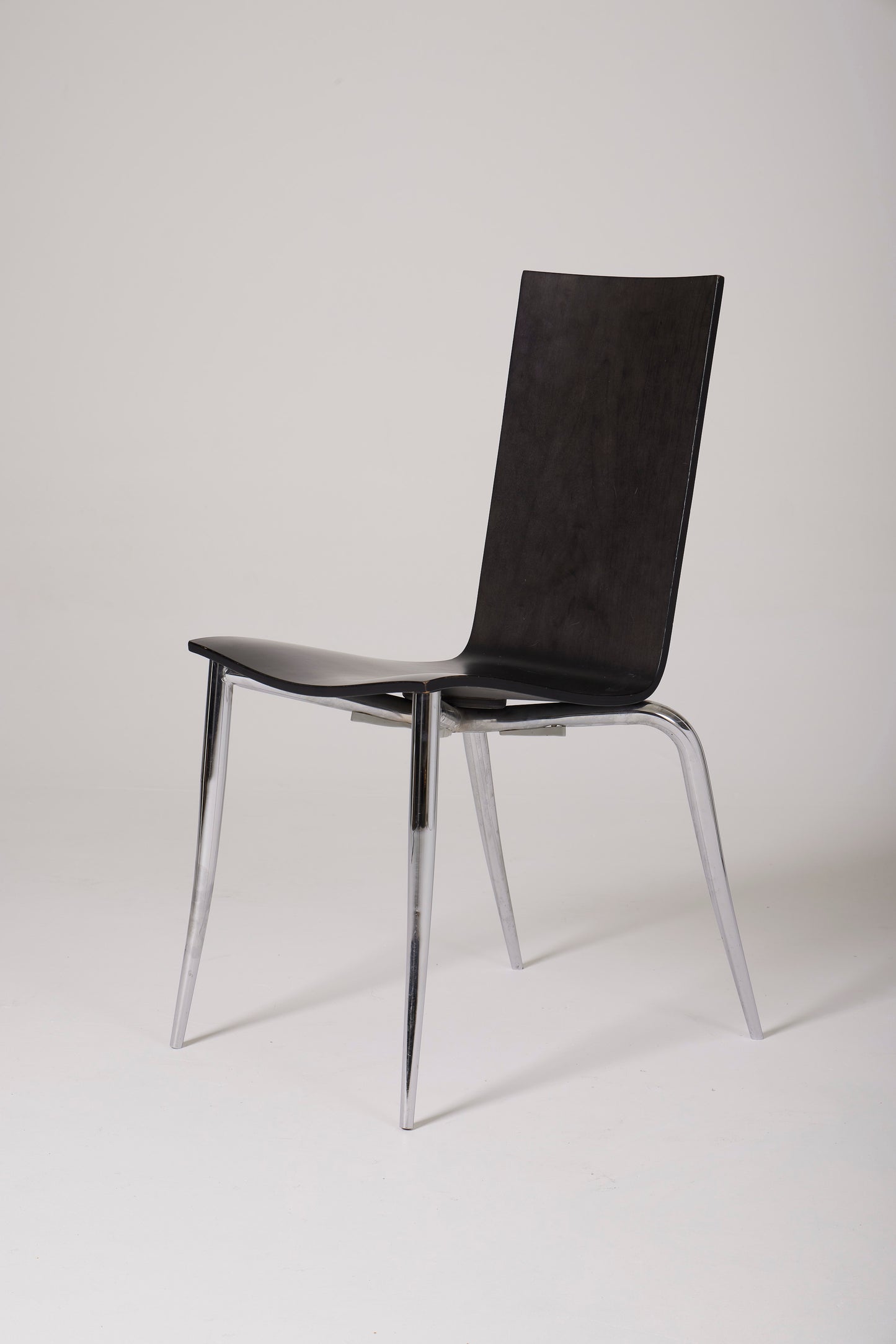 SET OF 4 BLACK CHAIRS "OLLY TANGO" PHILIPPE STARCK, 1980s