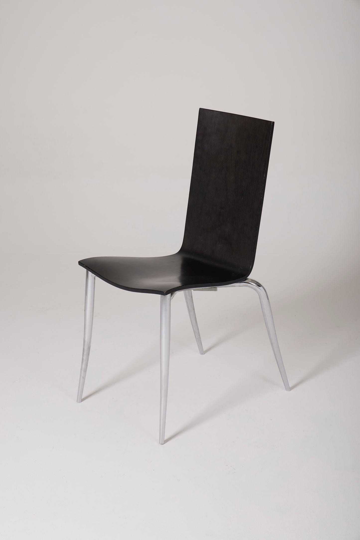 SET OF 4 BLACK CHAIRS "OLLY TANGO" PHILIPPE STARCK, 1980s