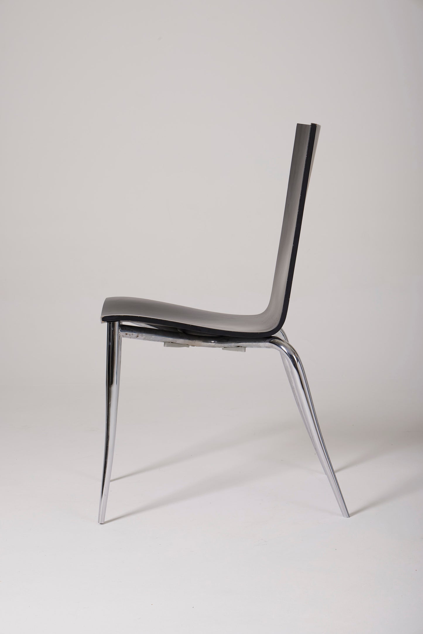 SET OF 4 BLACK CHAIRS "OLLY TANGO" PHILIPPE STARCK, 1980s