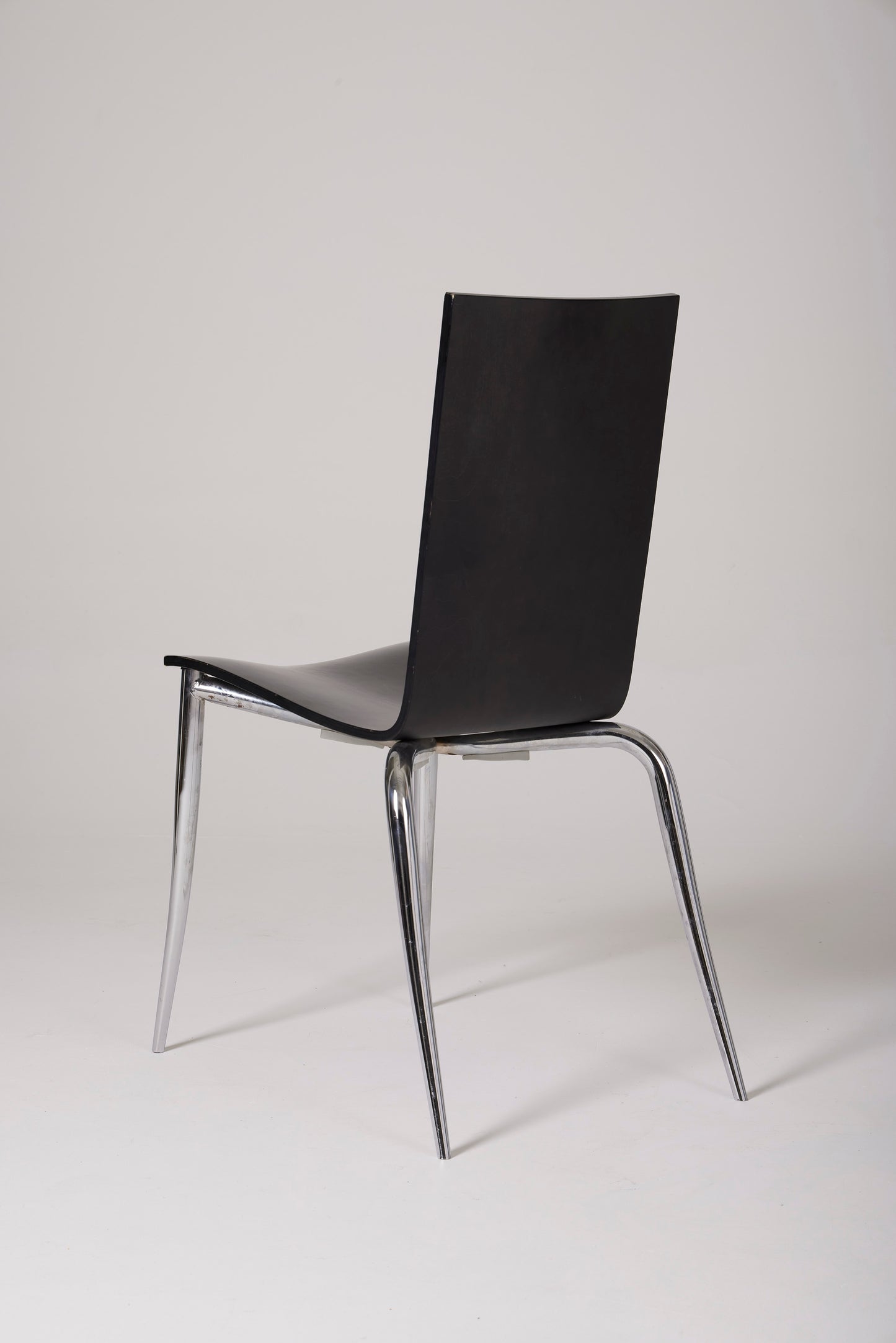 SET OF 4 BLACK CHAIRS "OLLY TANGO" PHILIPPE STARCK, 1980s