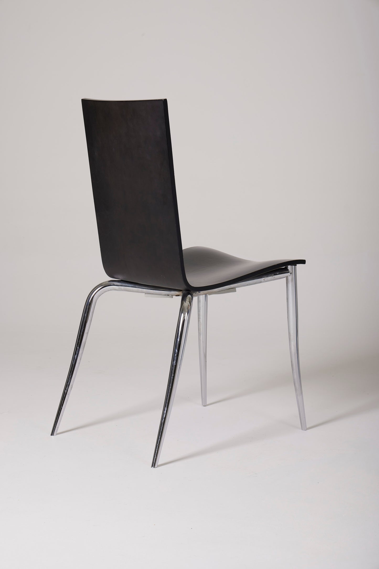 SET OF 4 BLACK CHAIRS "OLLY TANGO" PHILIPPE STARCK, 1980s