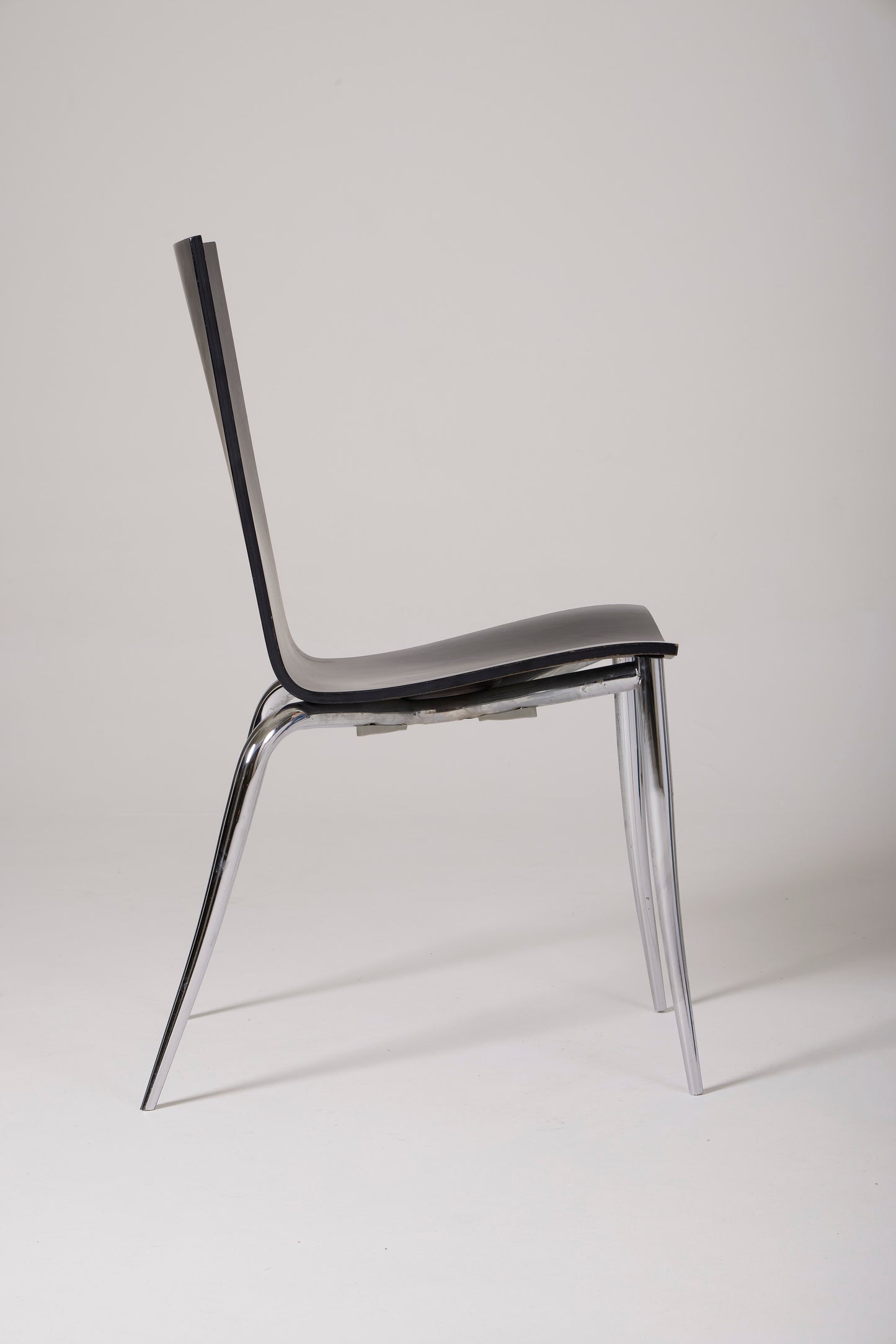 SET OF 4 BLACK CHAIRS "OLLY TANGO" PHILIPPE STARCK, 1980s