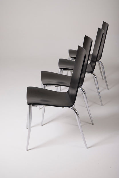 Set di 4 sedie nere "Olly Tango" Philippe Starck, anni '80