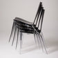 SET OF 4 BLACK CHAIRS "OLLY TANGO" PHILIPPE STARCK, 1980s