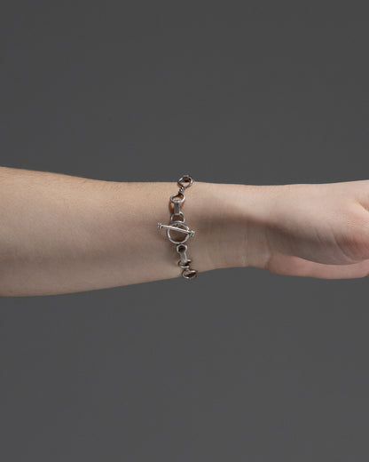 BRACELET MAILLONS EN ARGENT MASSIF