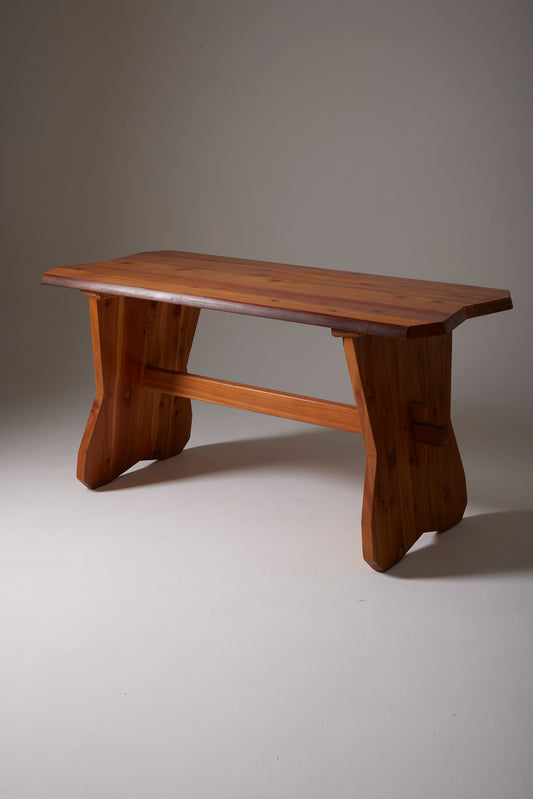 BRUTALIST SOLID PINE DINING TABLE