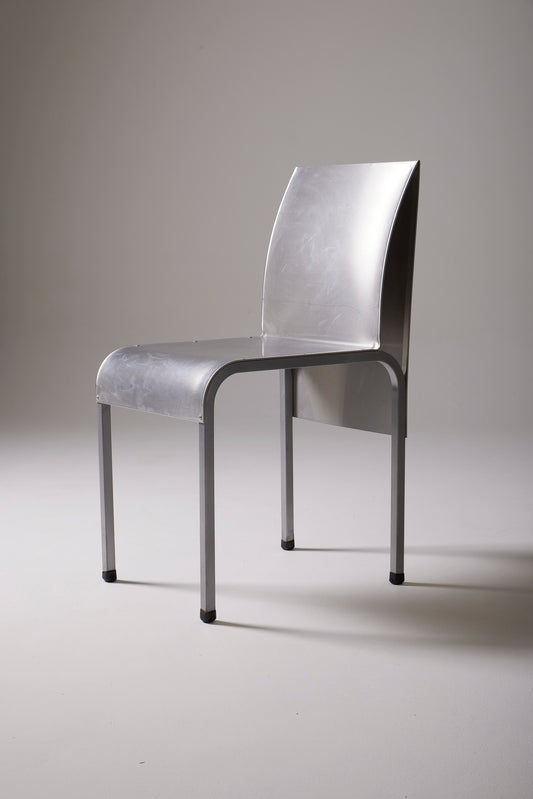 Ensemble de chaises en métal brossé