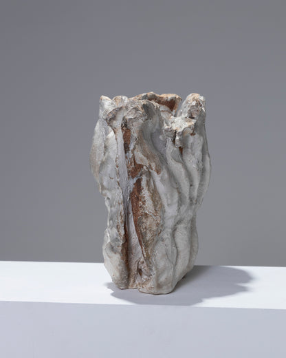 VASE OR ABSTRACT SCULPTURE IN STONEWARE BY HERVÉ ROUSSEAU