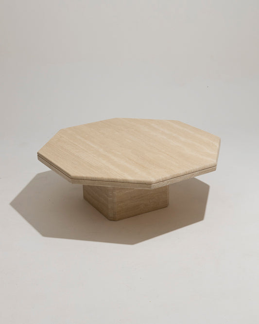 OCTAGONAL TRAVERTINE COFFEE TABLE 