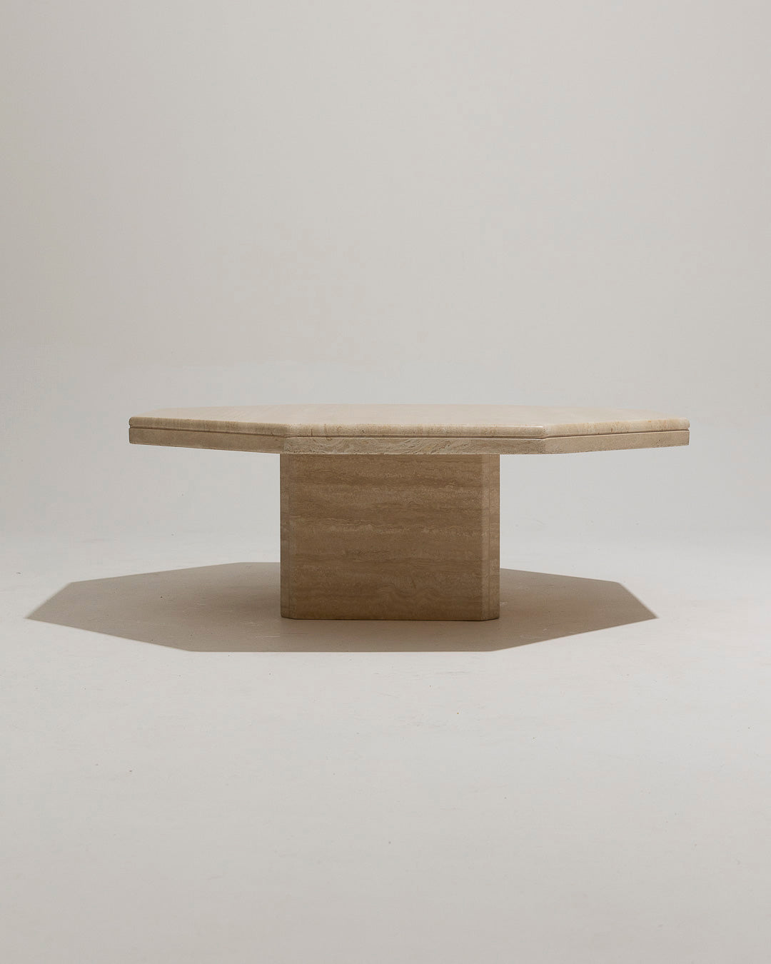 OCTAGONAL TRAVERTINE COFFEE TABLE 