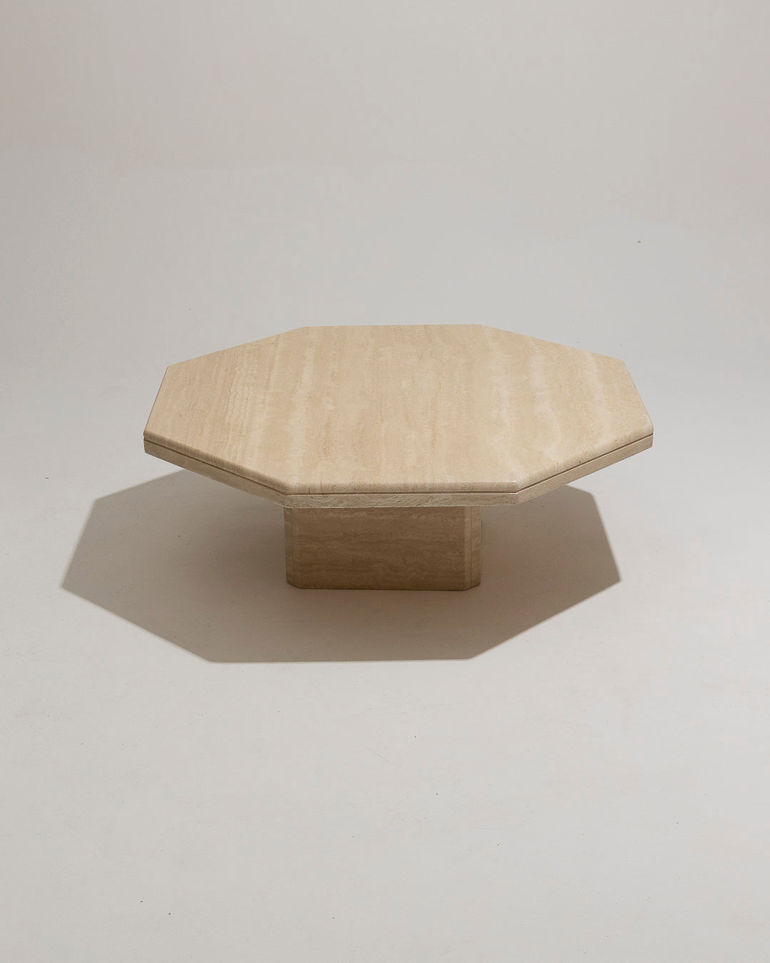 OCTAGONAL TRAVERTINE COFFEE TABLE 