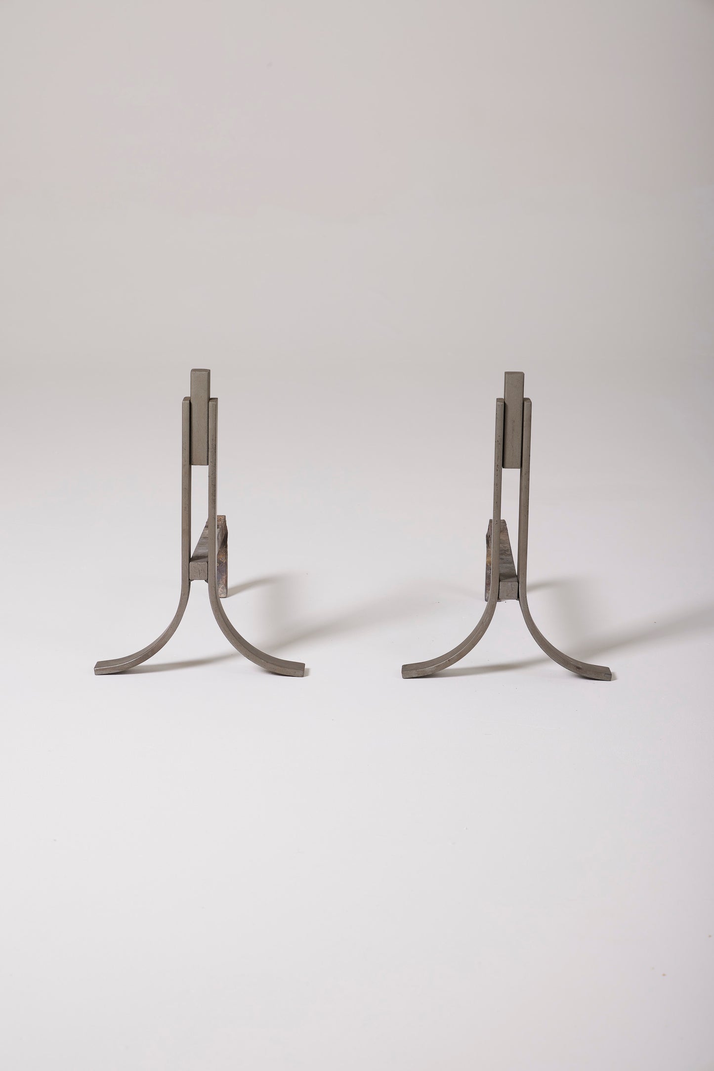 PAIR OF WROUGHT IRON ANDirons 