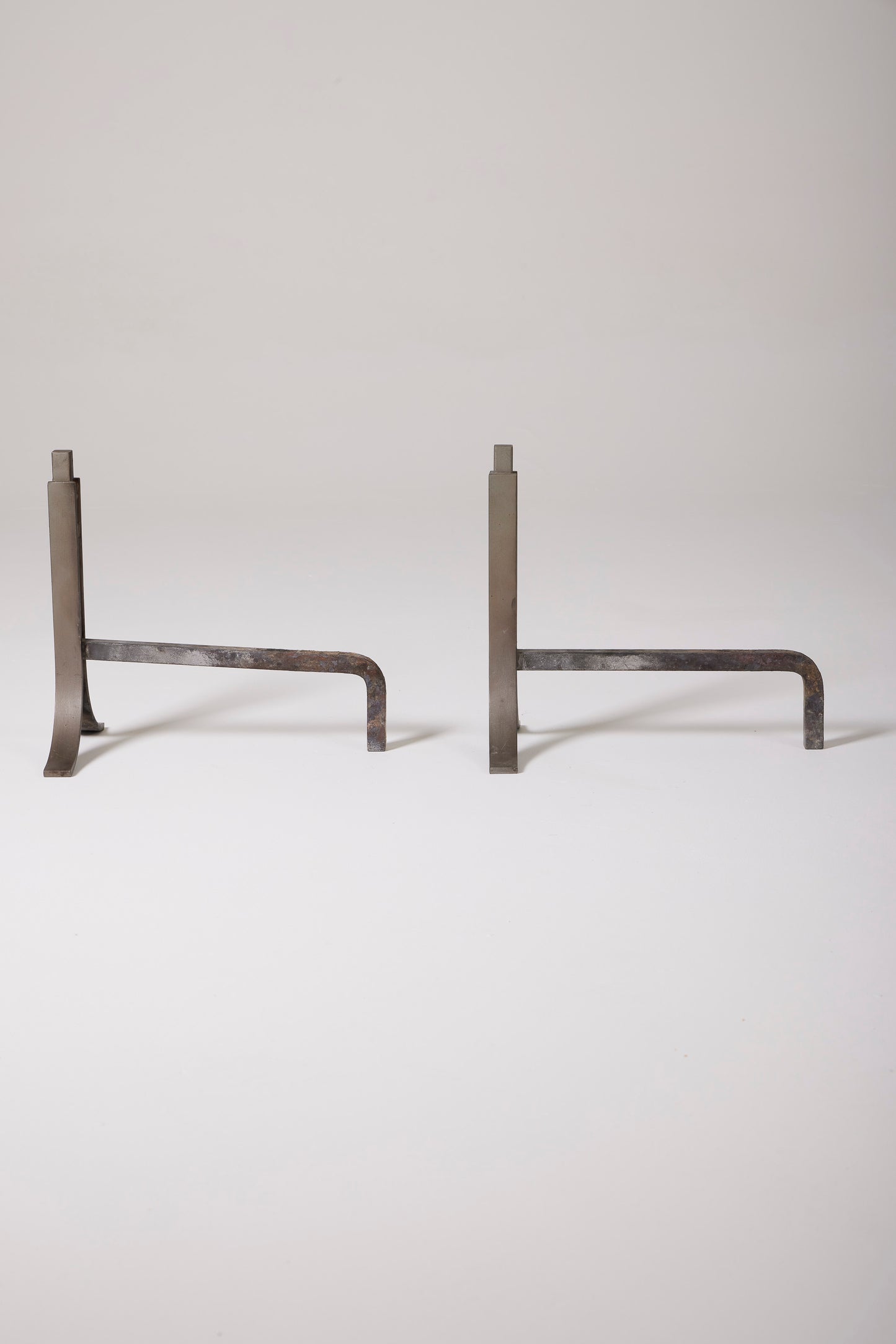 PAIR OF WROUGHT IRON ANDirons 