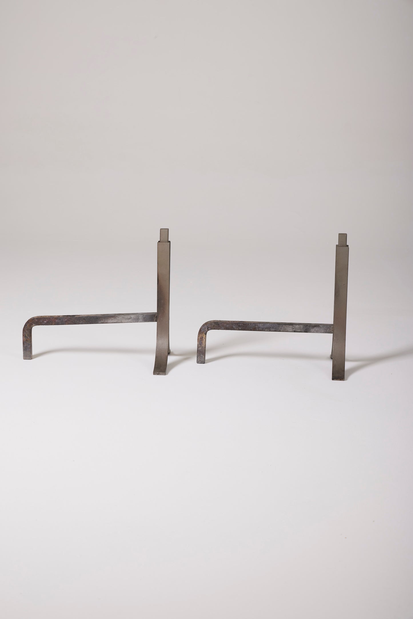 PAIR OF WROUGHT IRON ANDirons 