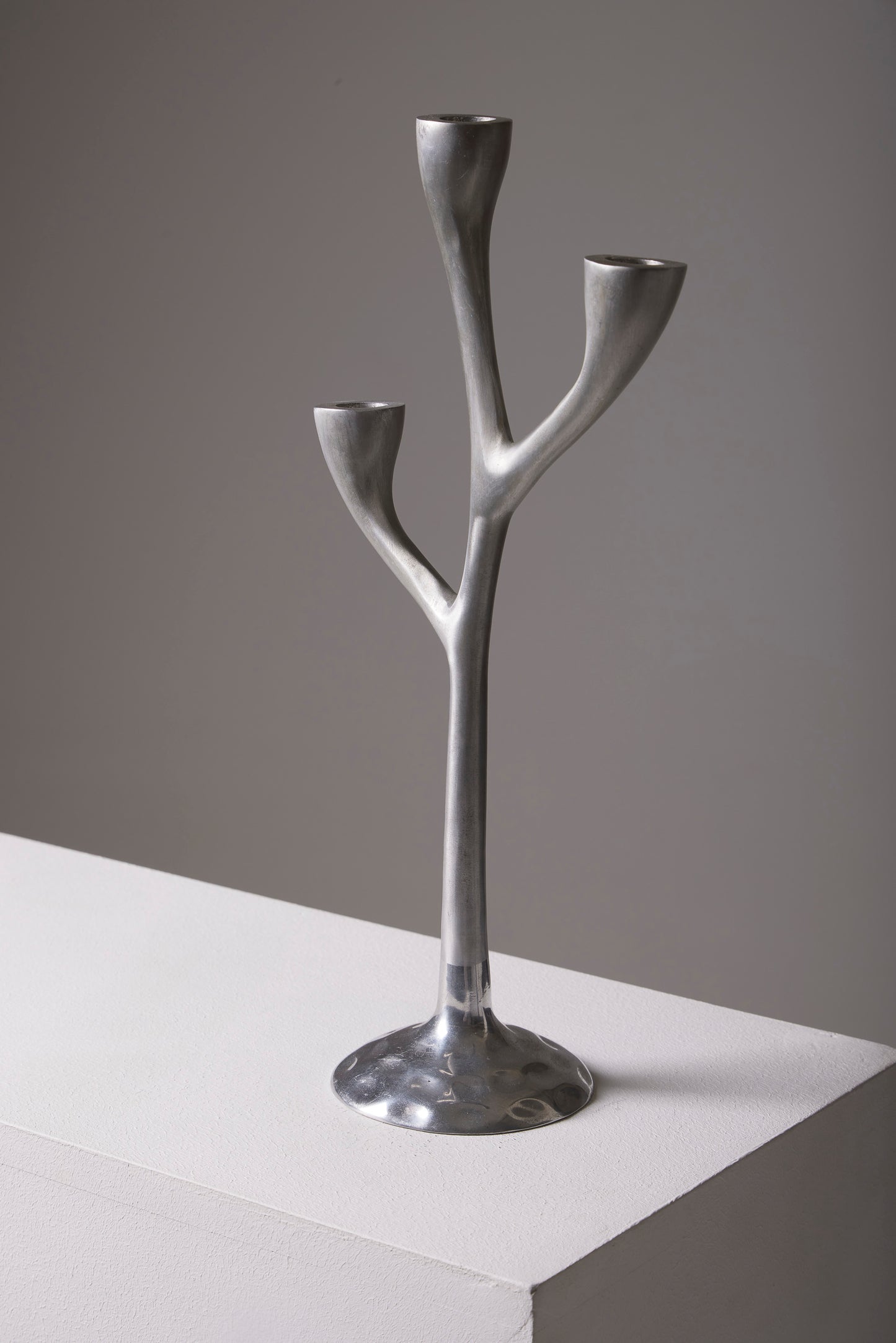 THREE-BRANCH ALUMINUM CANDLESTICK