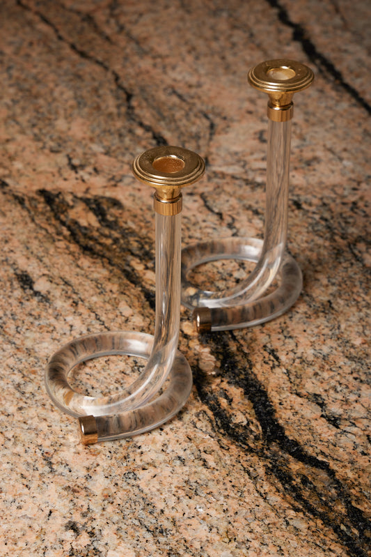 PAIR OF MODERN DOROTHY THORPE CANDLE HOLDERS