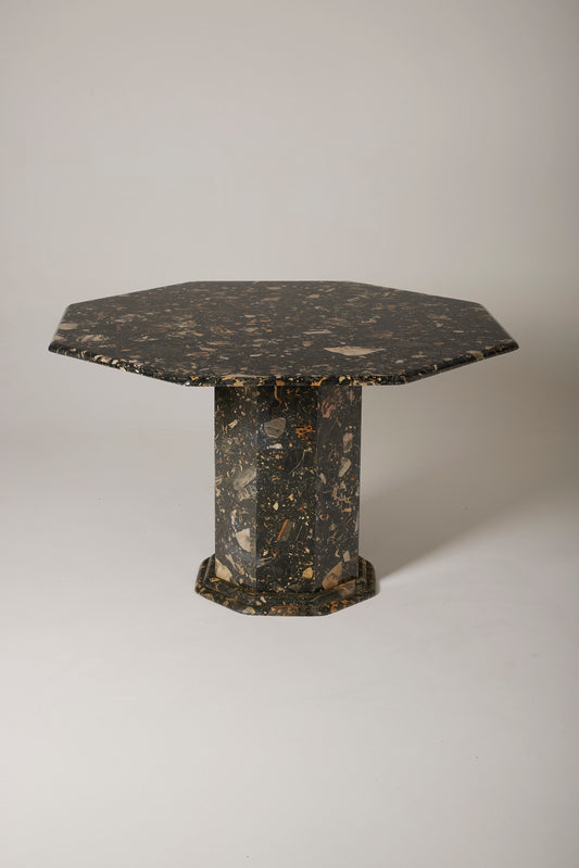 BLACK MARBLE DINING TABLE, 1970s