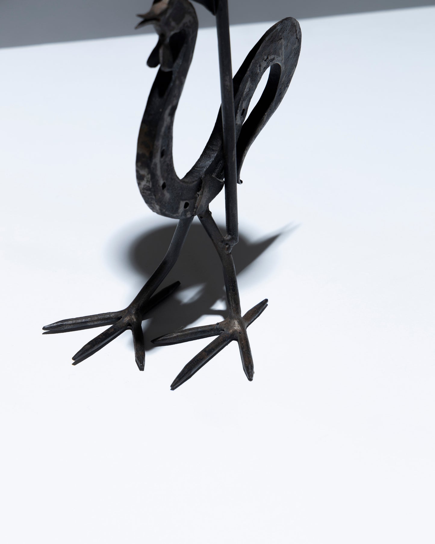 WROUGHT IRON ROOSTER CANDLE HOLDER, 1960s