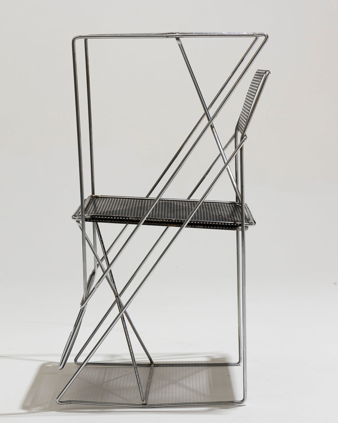 PAIR OF "X-LINES" METAL CHAIRS, NIELS JORGEN HAUGESEN, 1970s 