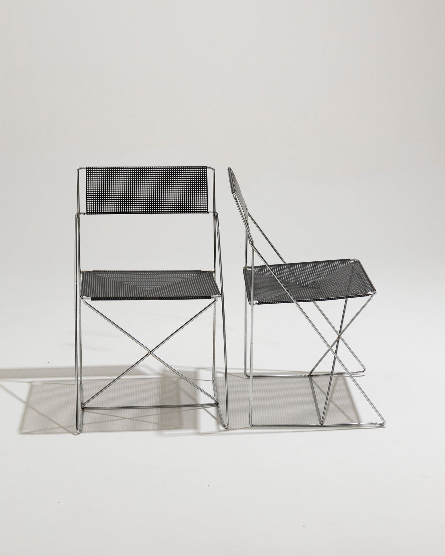 “X-LINES” METAL CHAIR, NIELS JORGEN HAUGESEN, 1970s 