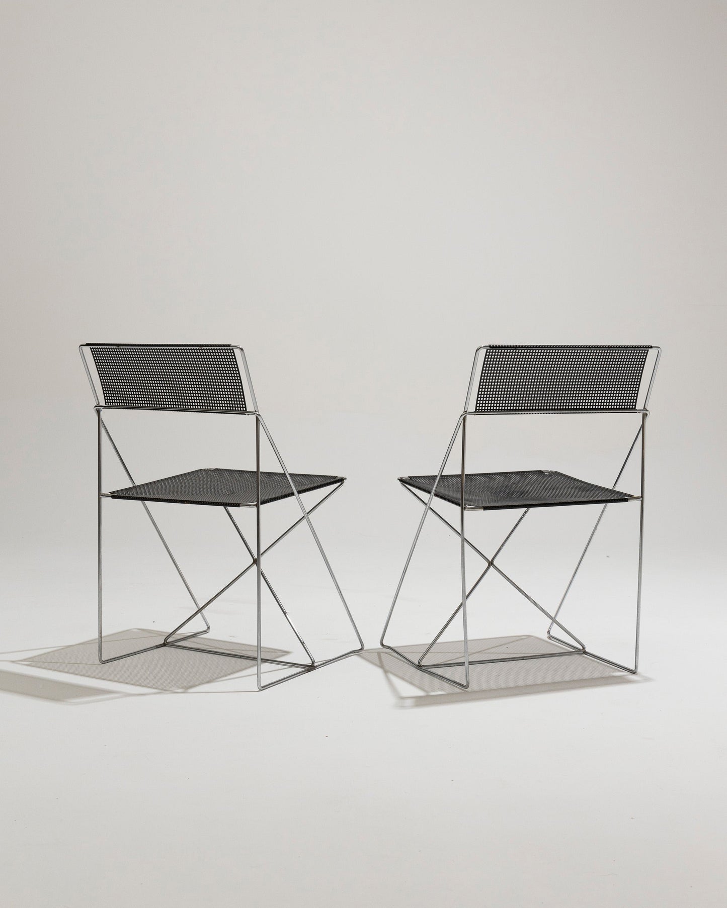 “X-LINES” METAL CHAIR, NIELS JORGEN HAUGESEN, 1970s 