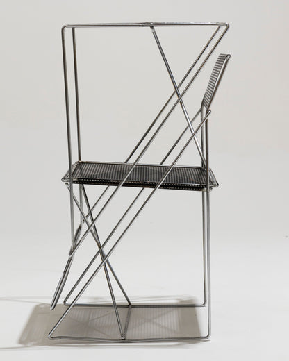 “X-LINES” METAL CHAIR, NIELS JORGEN HAUGESEN, 1970s 