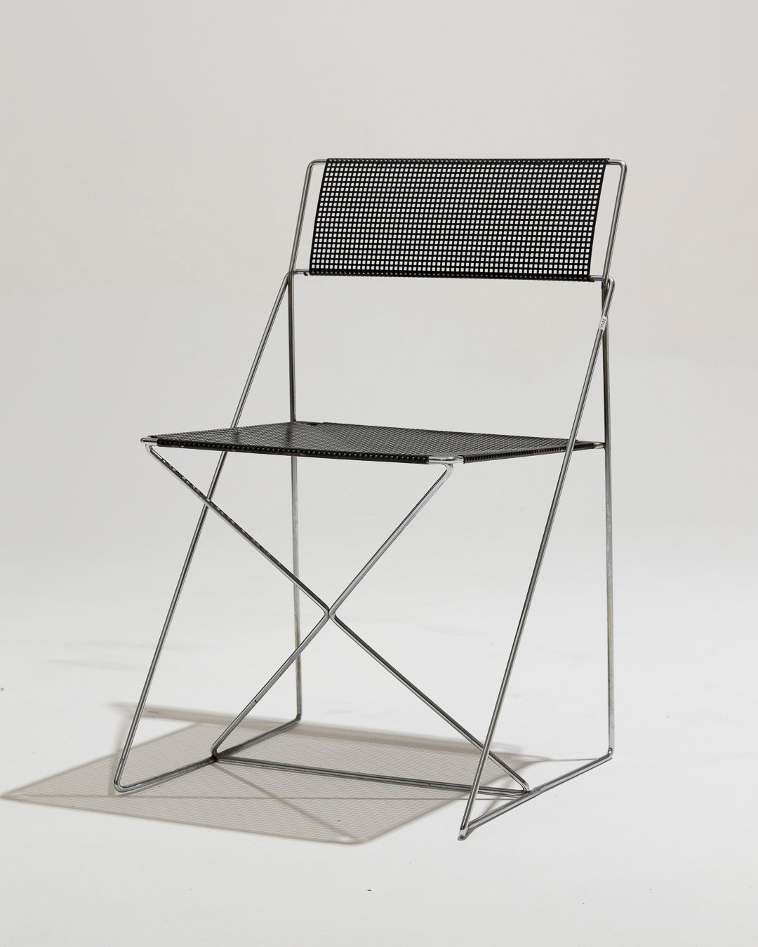 PAIR OF "X-LINES" METAL CHAIRS, NIELS JORGEN HAUGESEN, 1970s 