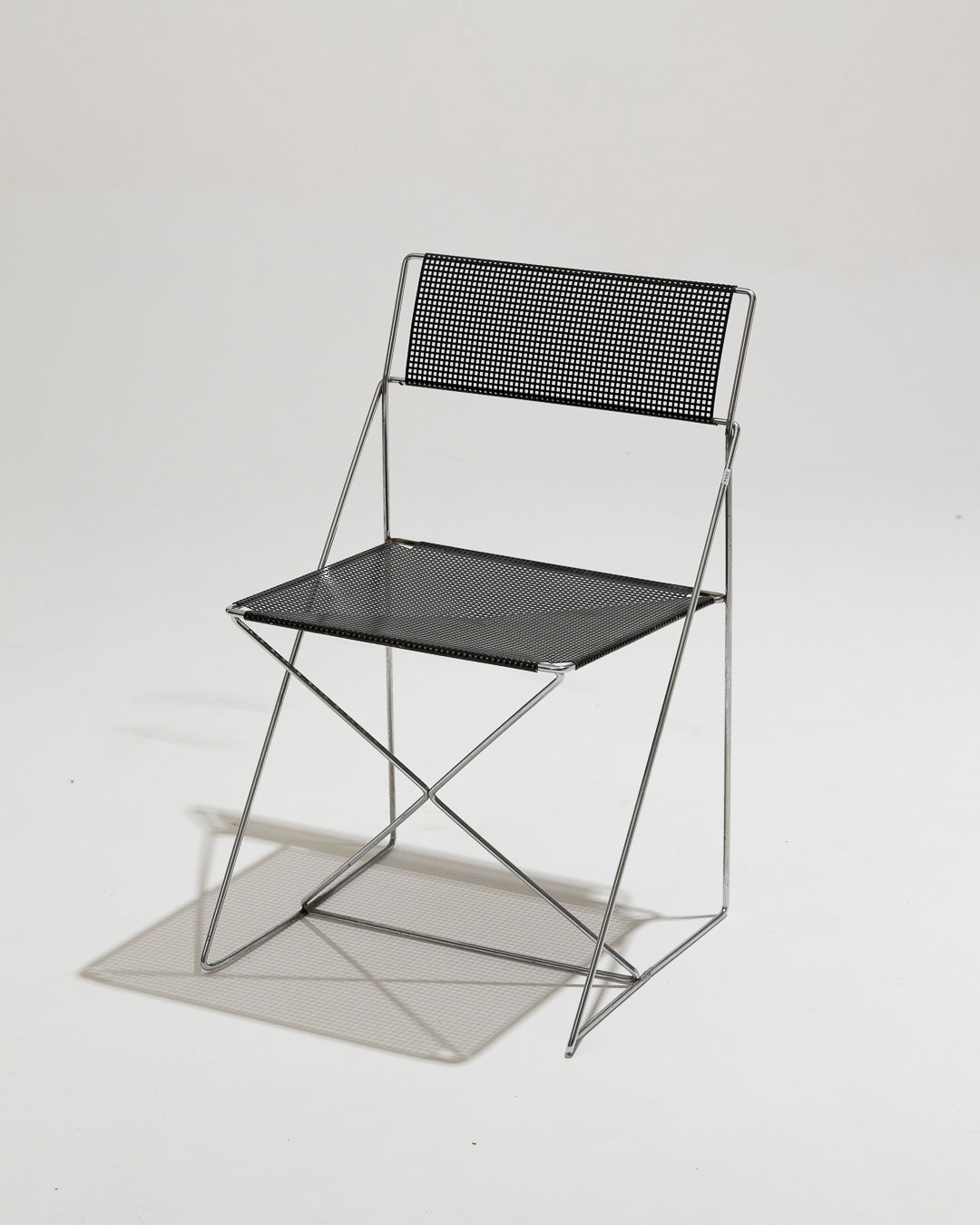 PAIR OF "X-LINES" METAL CHAIRS, NIELS JORGEN HAUGESEN, 1970s 