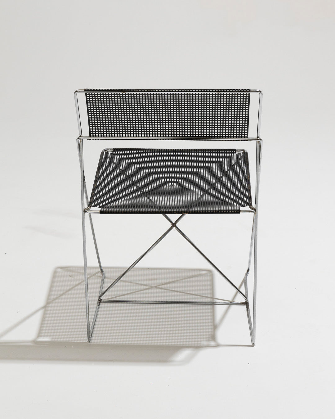 PAIR OF "X-LINES" METAL CHAIRS, NIELS JORGEN HAUGESEN, 1970s 