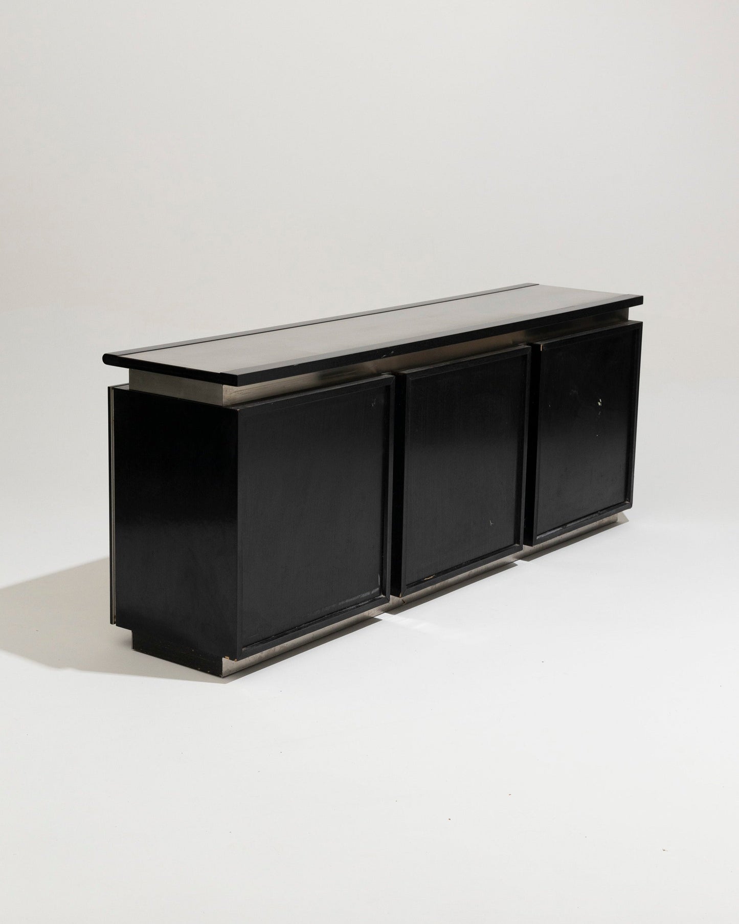 BRUSHED STEEL SIDEBOARD, LODOVICO ACERBIS, 1970s