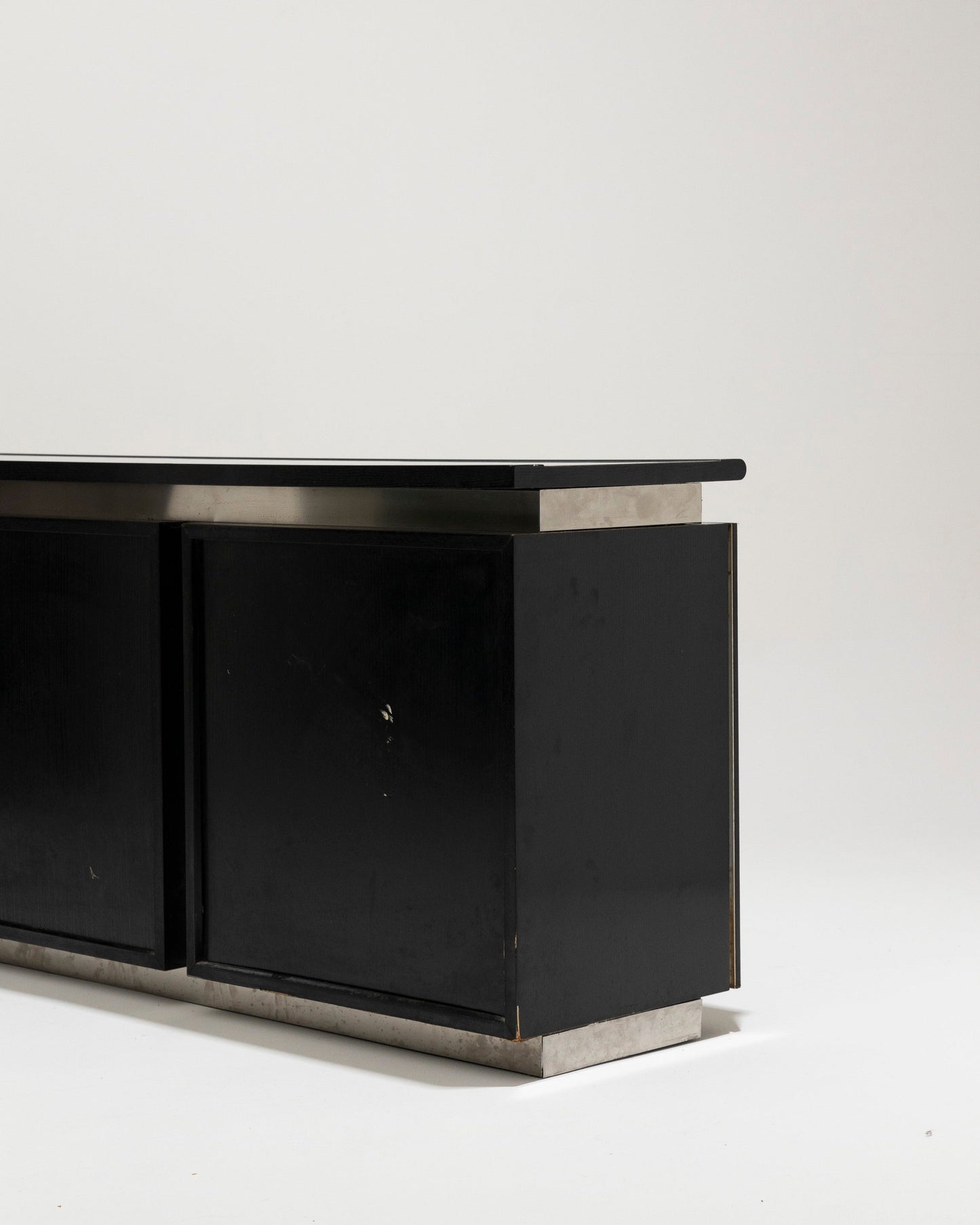 BRUSHED STEEL SIDEBOARD, LODOVICO ACERBIS, 1970s