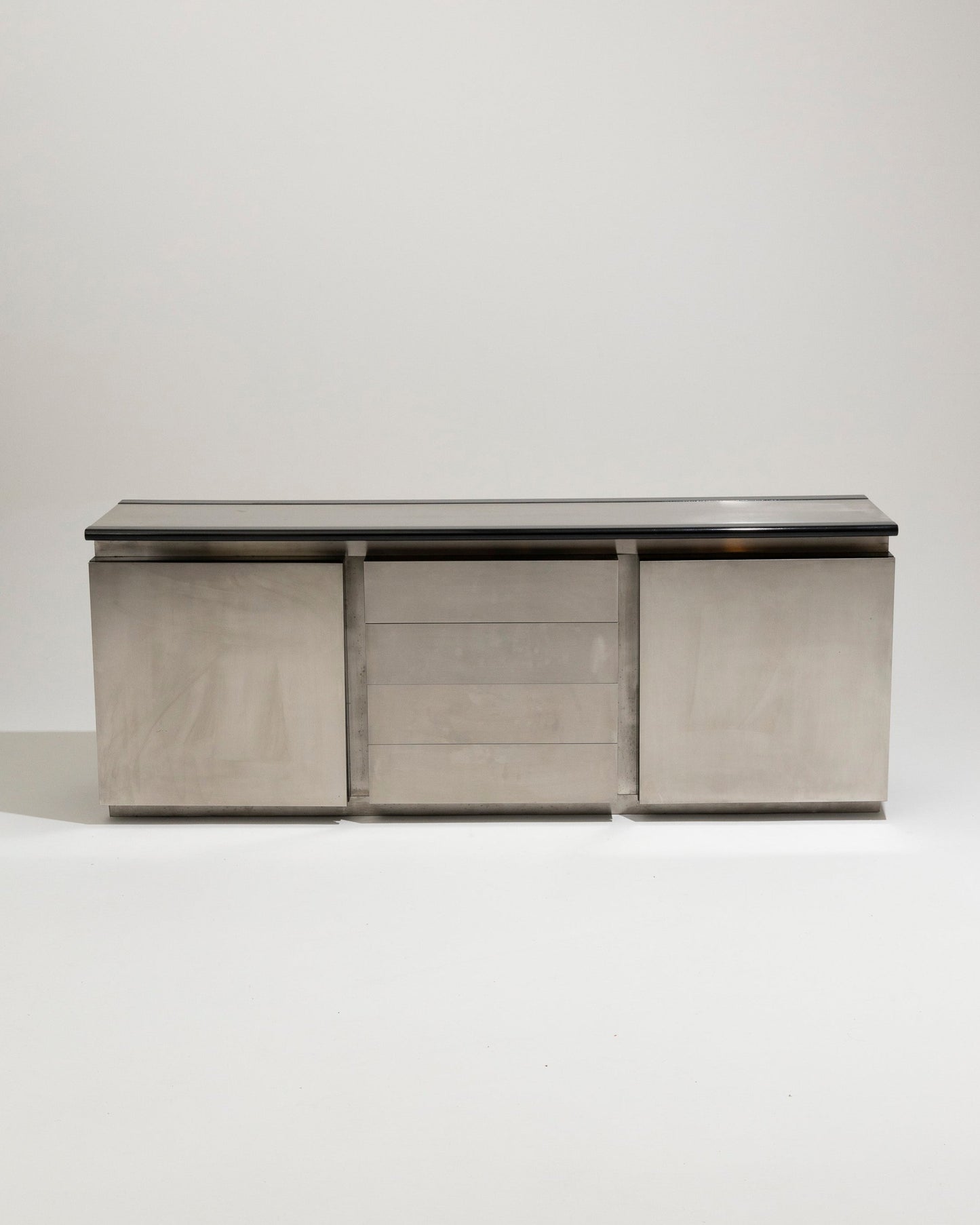 BRUSHED STEEL SIDEBOARD, LODOVICO ACERBIS, 1970s