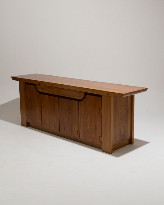 SOLID ELM SIDEBOARD, LUIGI GORGONI, 1980s 