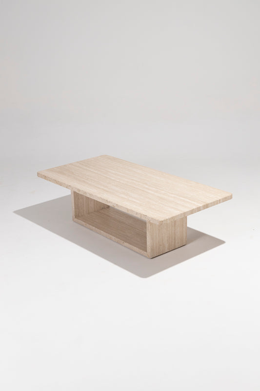 TABLE BASSE EN TRAVERTIN, 1970s