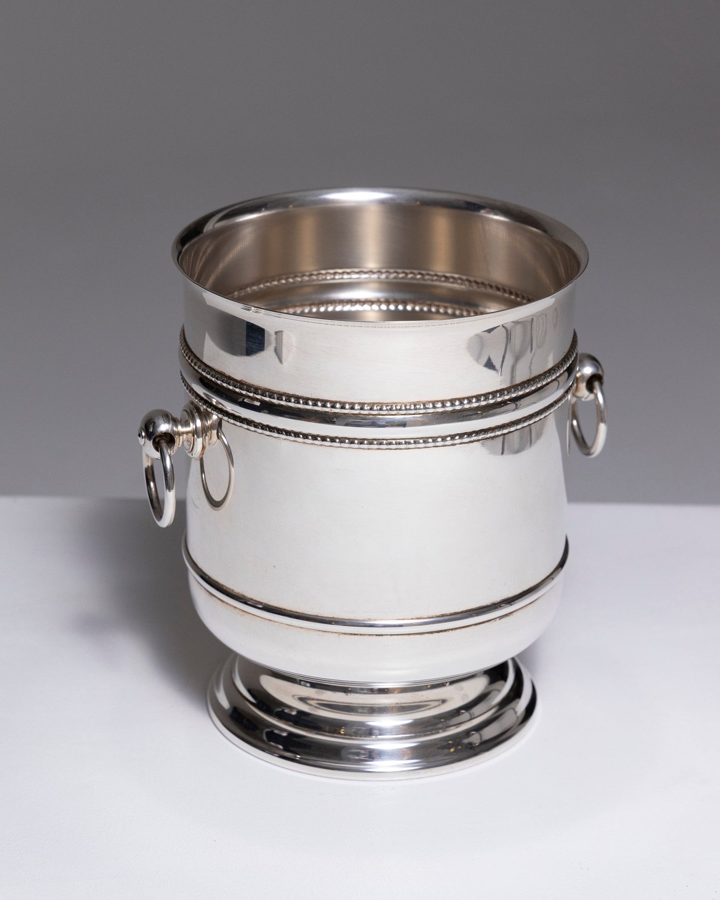 "PEARLS" METAL CHAMPAGNE BUCKET, GALLIA, CHRISTOFLE, 1960s