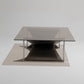 STEEL AND GLASS COFFEE TABLE, FRANÇOIS MONNET, 1970s