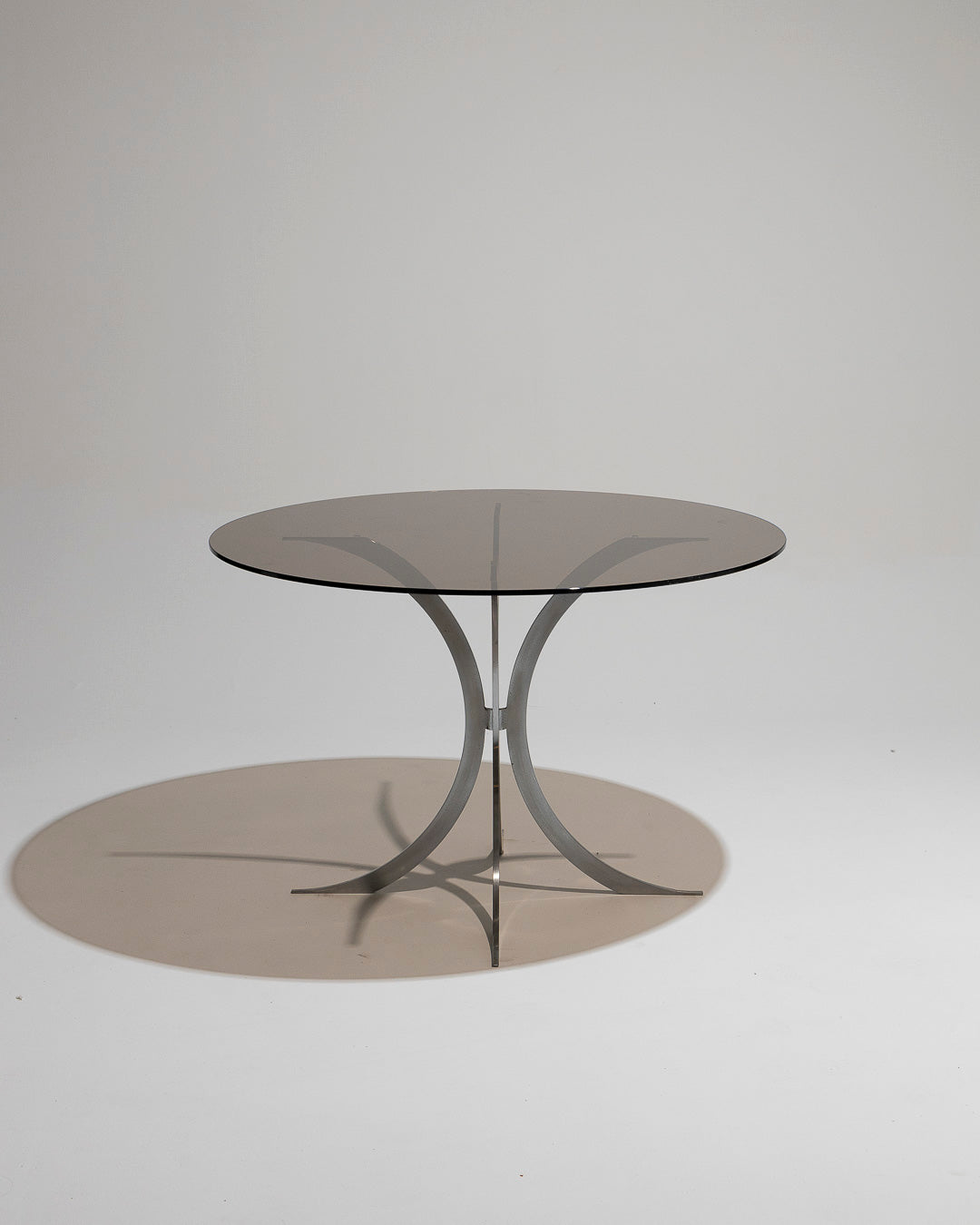 GLASS AND METAL DINING TABLE, BORIS TABACOFF, 1970s 