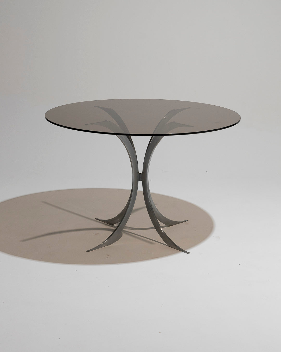 GLASS AND METAL DINING TABLE, BORIS TABACOFF, 1970s 