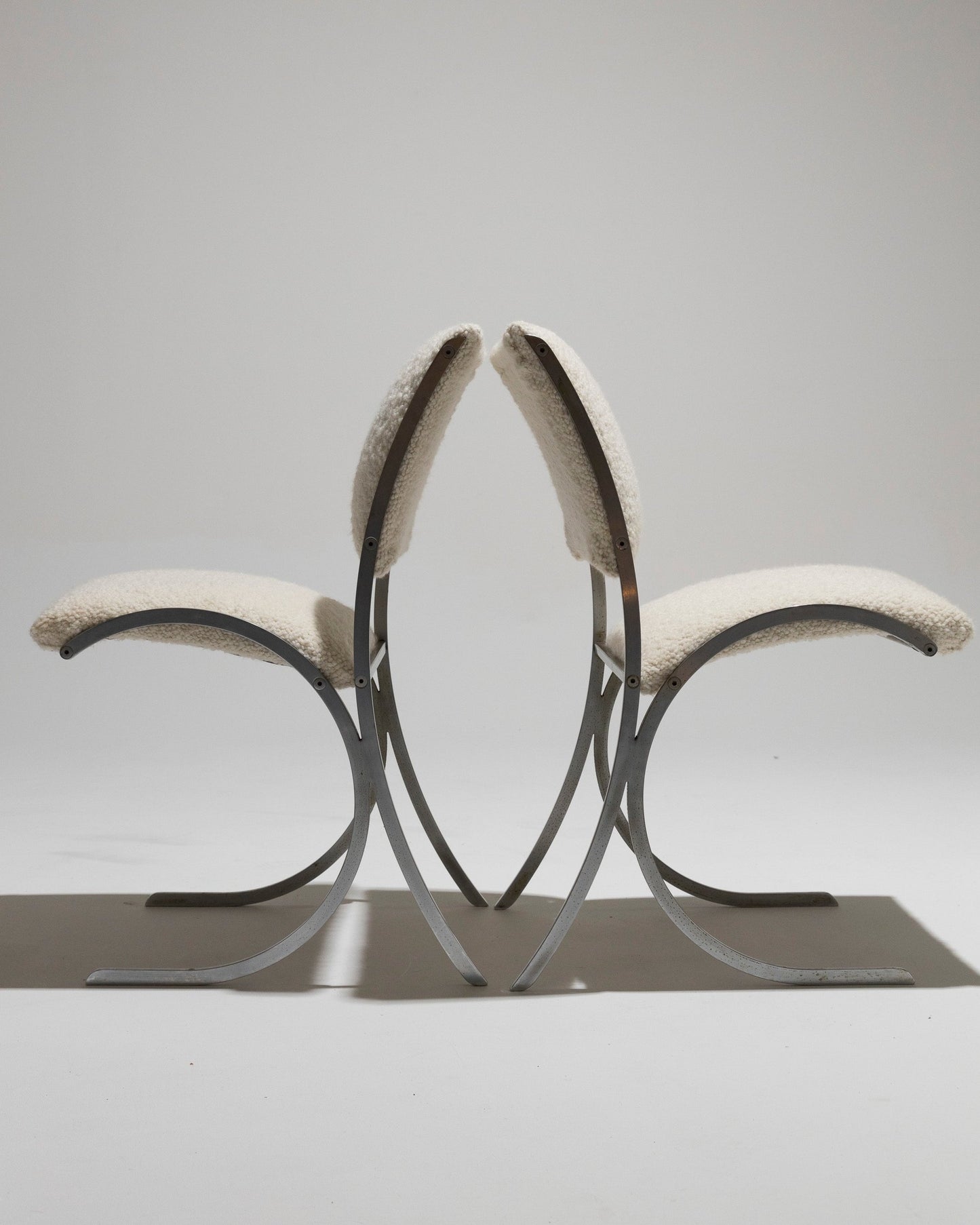 METAL AND BUCKLE CHAIR, BORIS TABACOFF, 1970s 