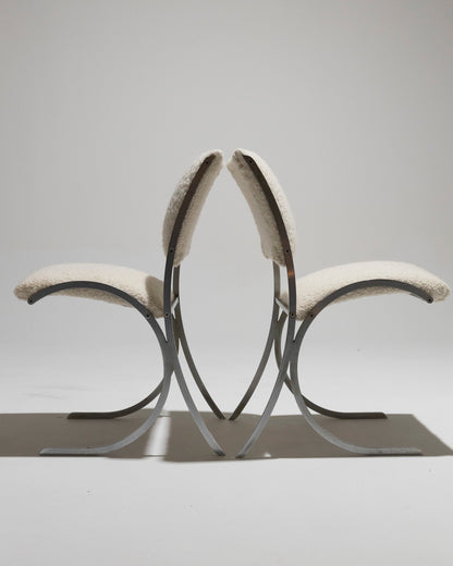 METAL AND FABRIC CHAIR, BORIS TABACOFF, 1970s 