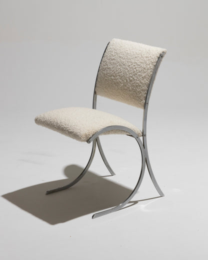 METAL AND FABRIC CHAIR, BORIS TABACOFF, 1970s 