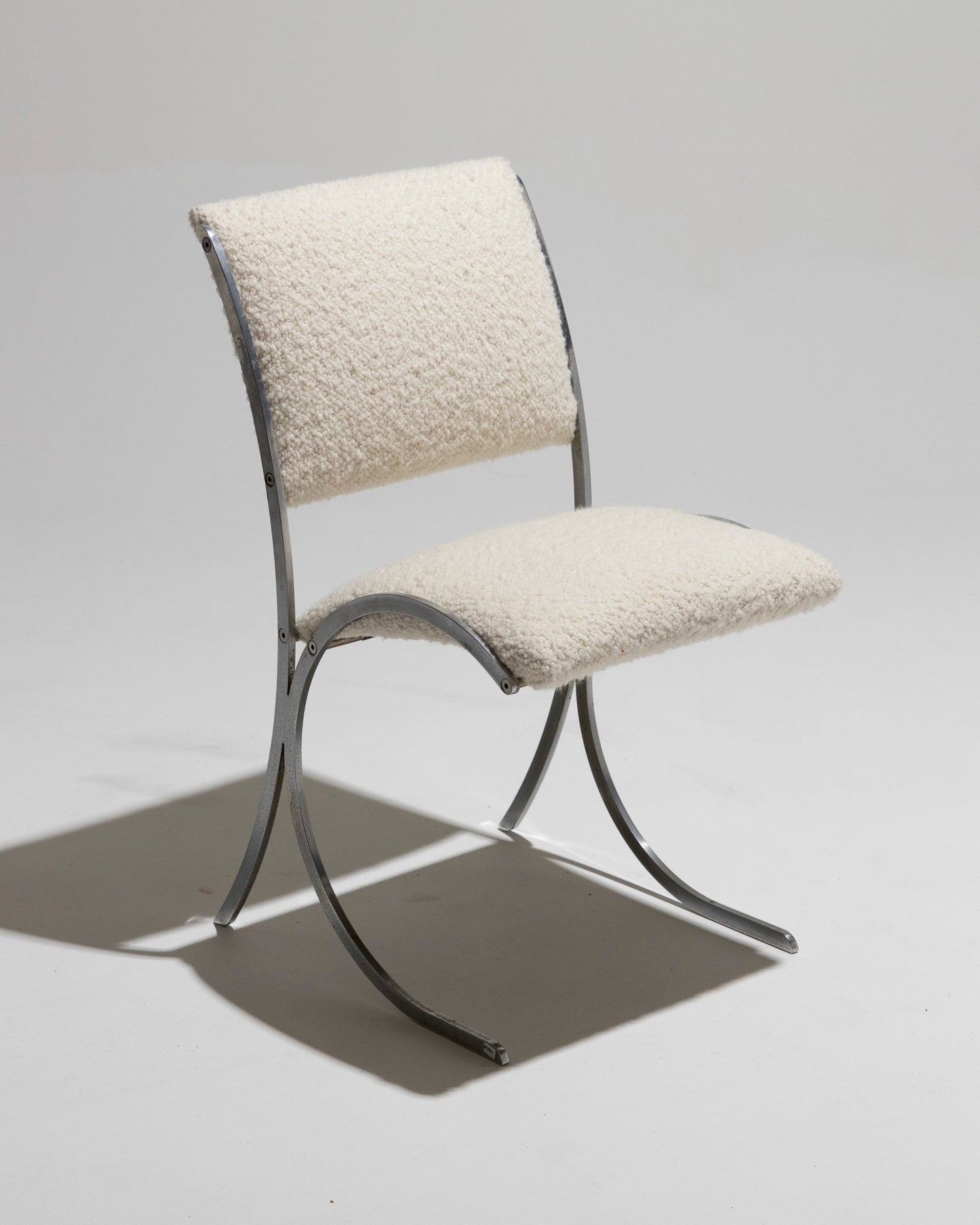 METAL AND BUCKLE CHAIR, BORIS TABACOFF, 1970s 