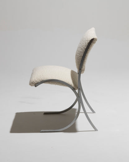 METAL AND FABRIC CHAIR, BORIS TABACOFF, 1970s 