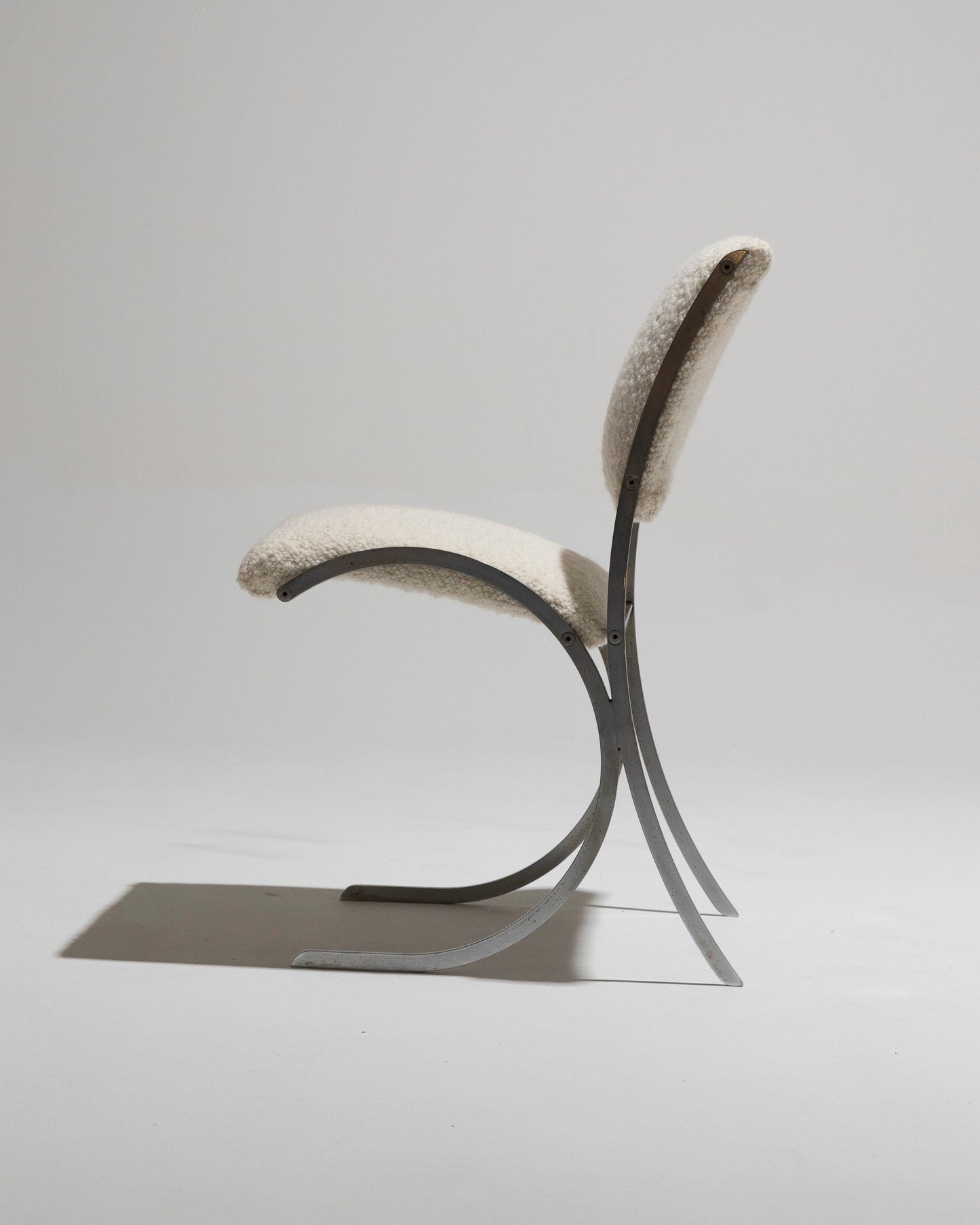 METAL AND BUCKLE CHAIR, BORIS TABACOFF, 1970s 