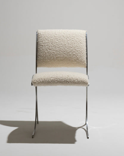 METAL AND FABRIC CHAIR, BORIS TABACOFF, 1970s 