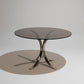 ROUND GLASS AND METAL DINING TABLE, OSVALDO BORSANI, 1970s 